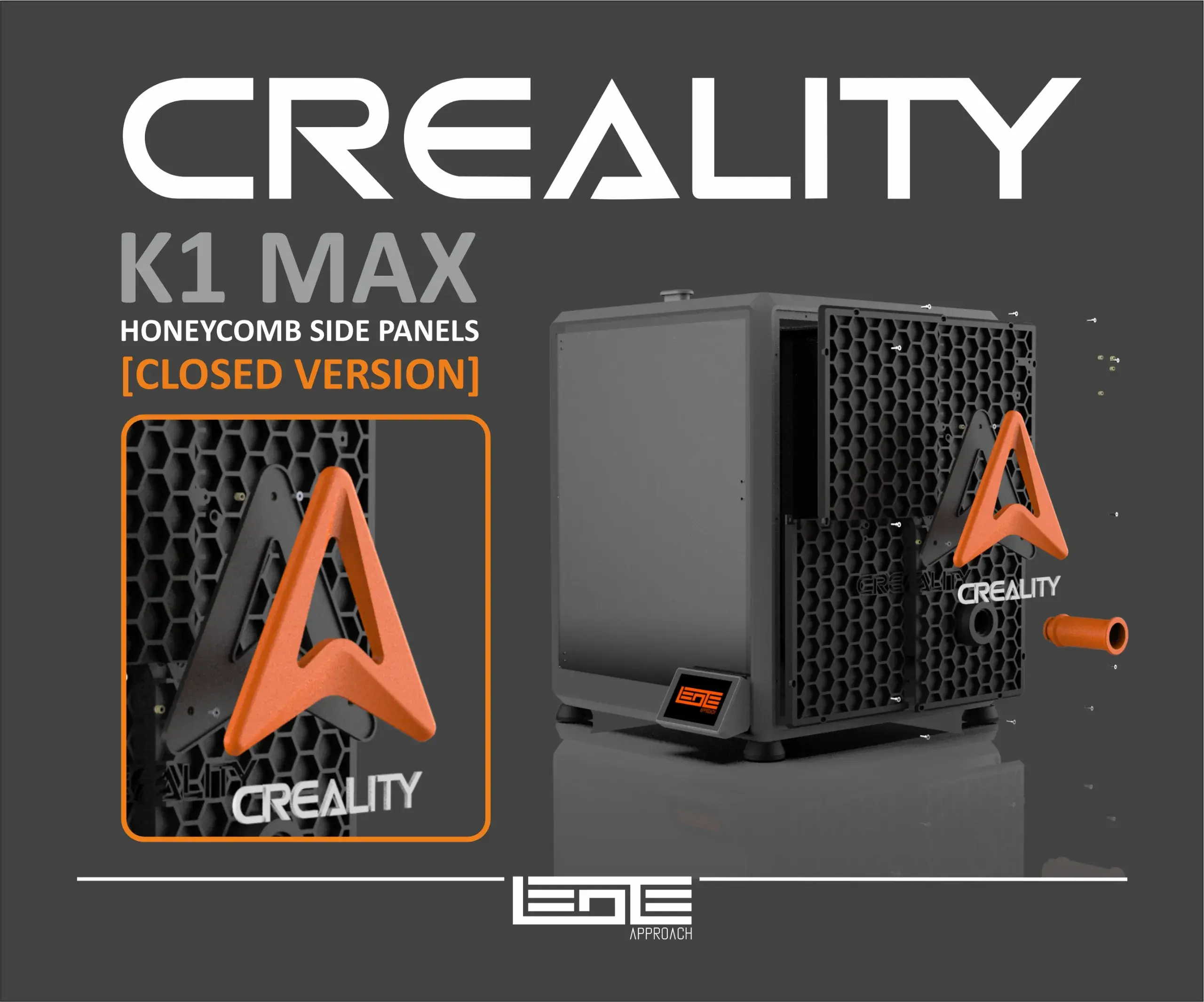 CREALITY K1max SIDE PANELS [CLOSED + SPOOL HOLDER]