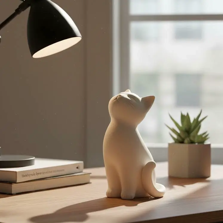 Minimalist Zen Cat - Modern Decorative Figurine