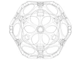 Wireframe Shape Geometric Holes Pattern Ball-3