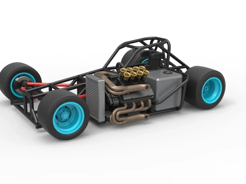 Supermodified front engine race car Base V2 Scale 1:25