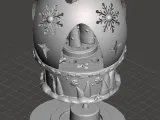 christmas snow globe santa and friends tea light-3