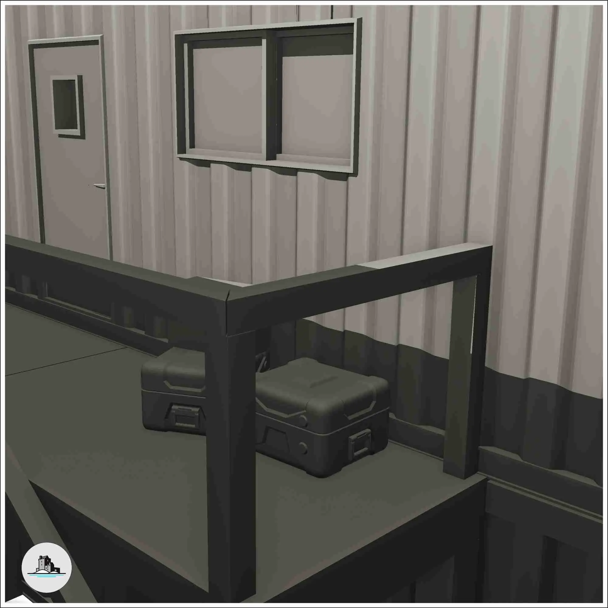 Poste de commandement moderne en containers (1) - scenery miniatures c