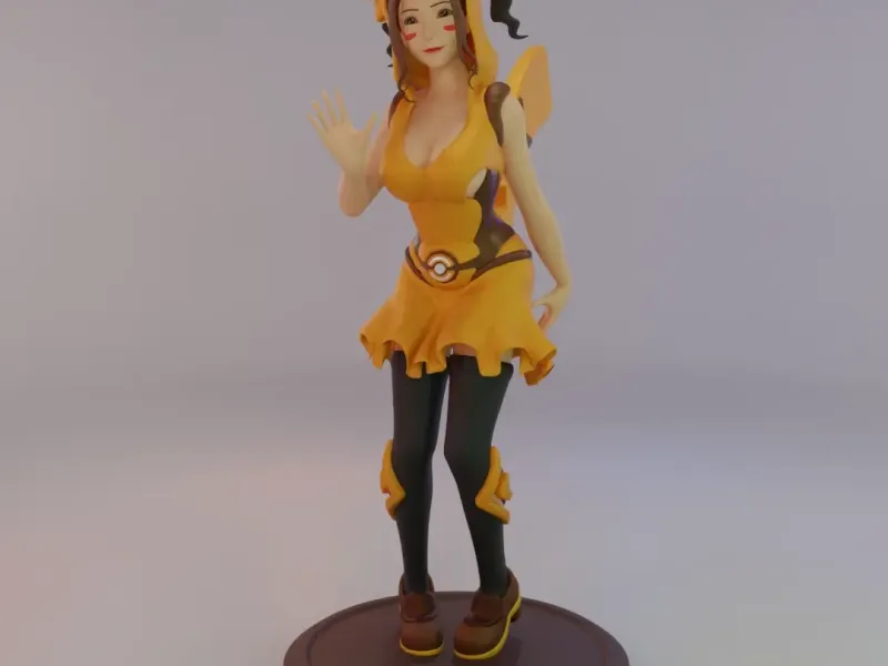 Cute Pokemon Pikachu Girl