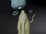 White Cat Cute ( Kawaii =^o^= ) Statue 🐈-2