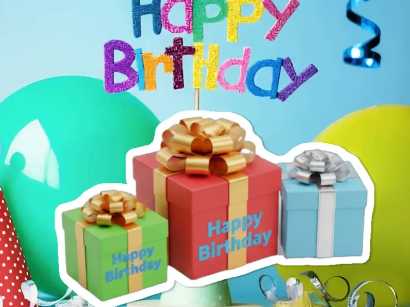 centro de mesa de regalos para cumpleaños