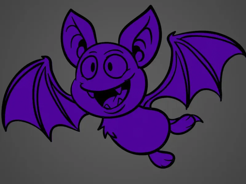 Happy Bat artă de perete 2D
