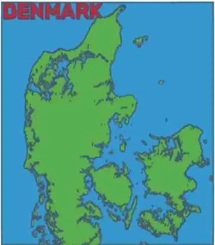 Mapa da Dinamarca