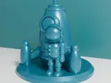 rocket spaceship and astronaut-1