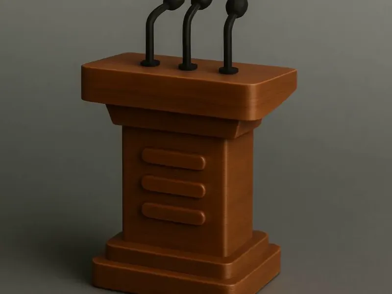 Dollhouse mini podium with microphone