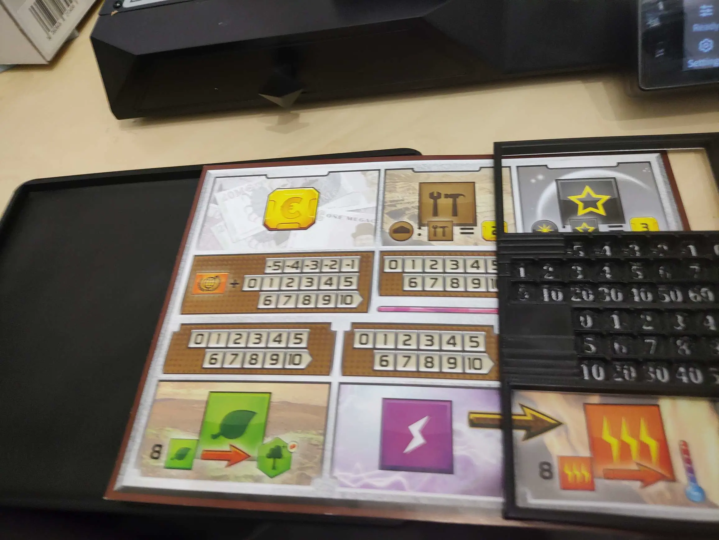 Terraforming Mars Player ressource tracker tray and overlay