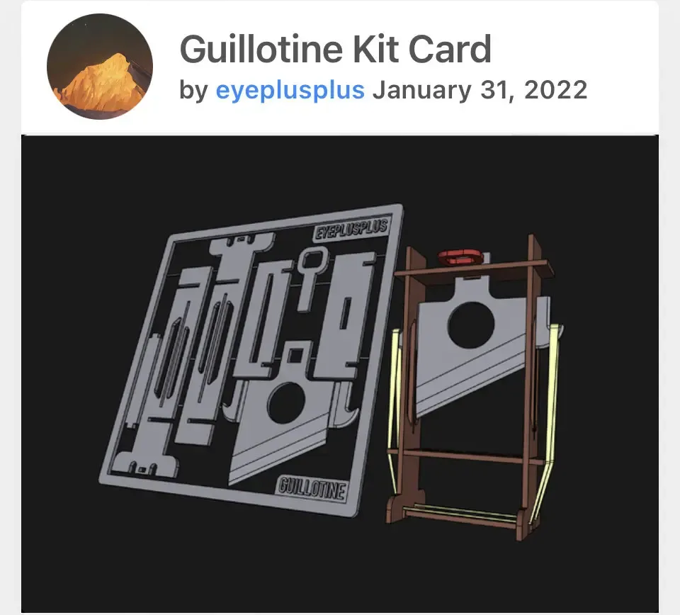 Guillotine Kit Card