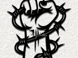 gothic fist barbed wire wall art home decor-0
