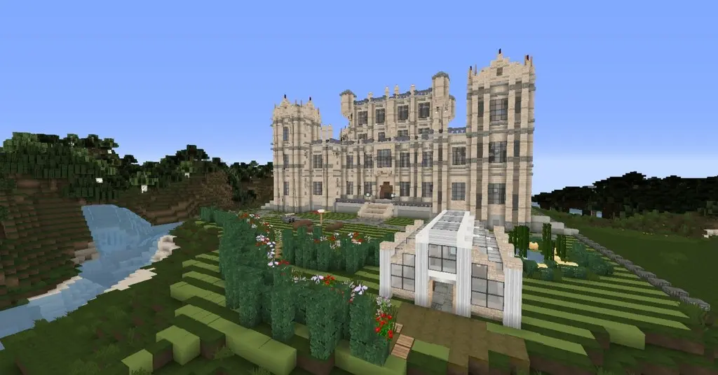 Minecraft Herrenhaus mit Fledermaushöhle