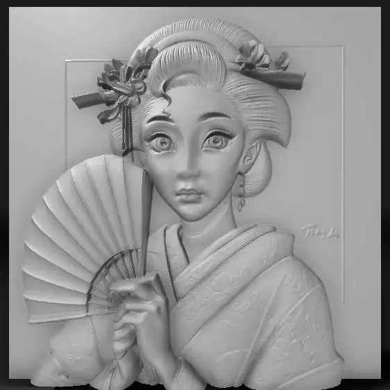 geisha with fan 1
