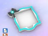 Post-It, Sticky Note Holder Black bow with pearl-1