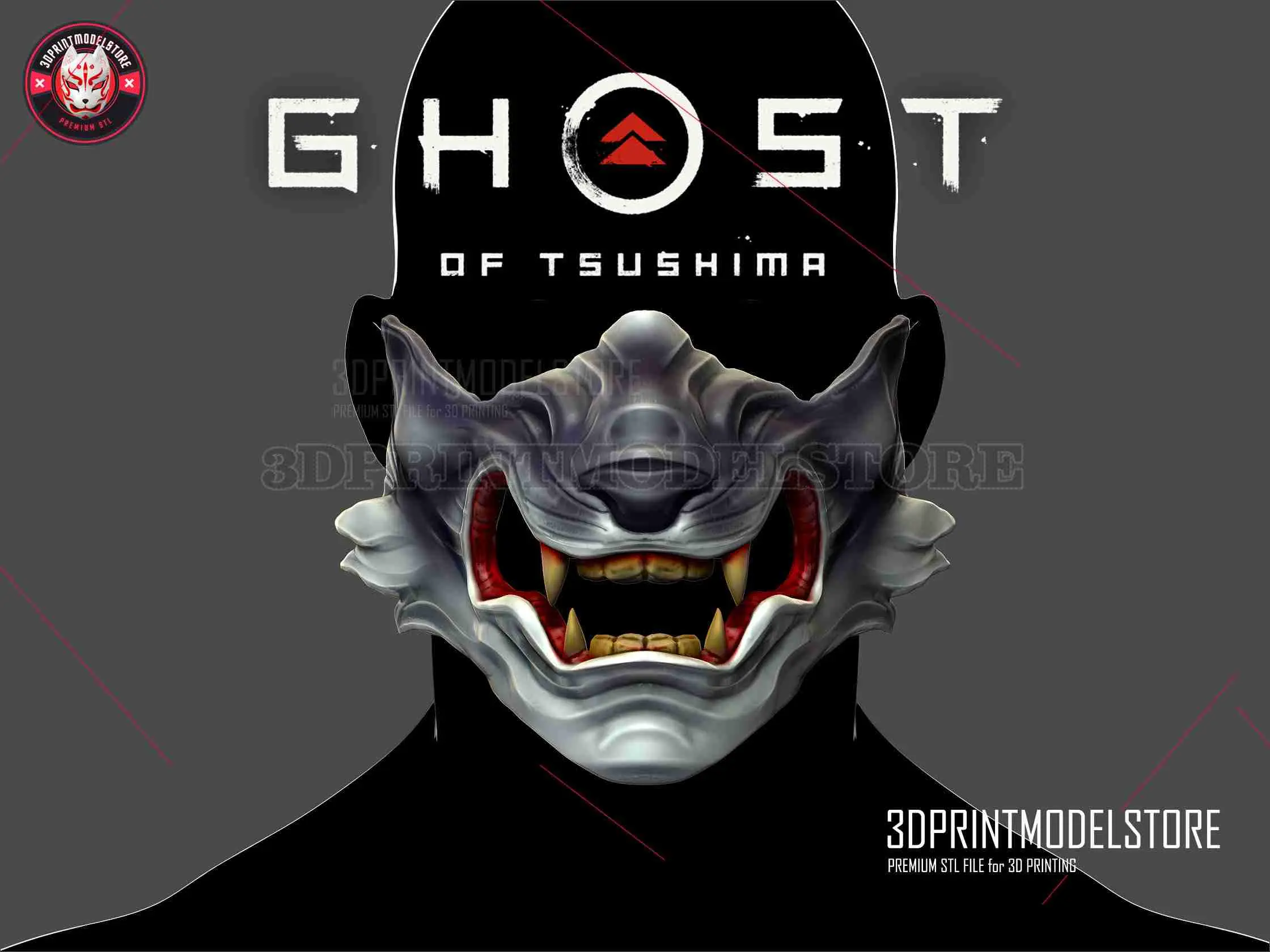 Wolf of Tsushima Mask - Japanese Oni Samurai Ghost Mask