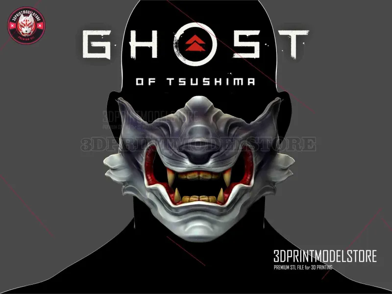 Wolf of Tsushima Mask - Japanese Oni Samurai Ghost Mask