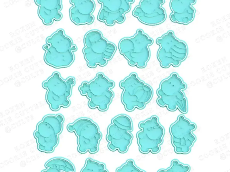 Four Seasons Hippos cookie cutter set of 22