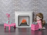 1:12 ölçekli Modern Şömine - bebek evi mobilyaları-8