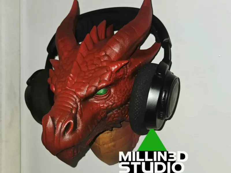 Support mural multicolore en tête de dragon pour casque audio