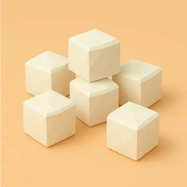 Low poly toy sugar cubes set