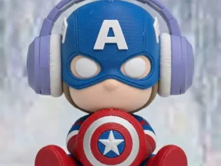 Cute Captain America with Headphone