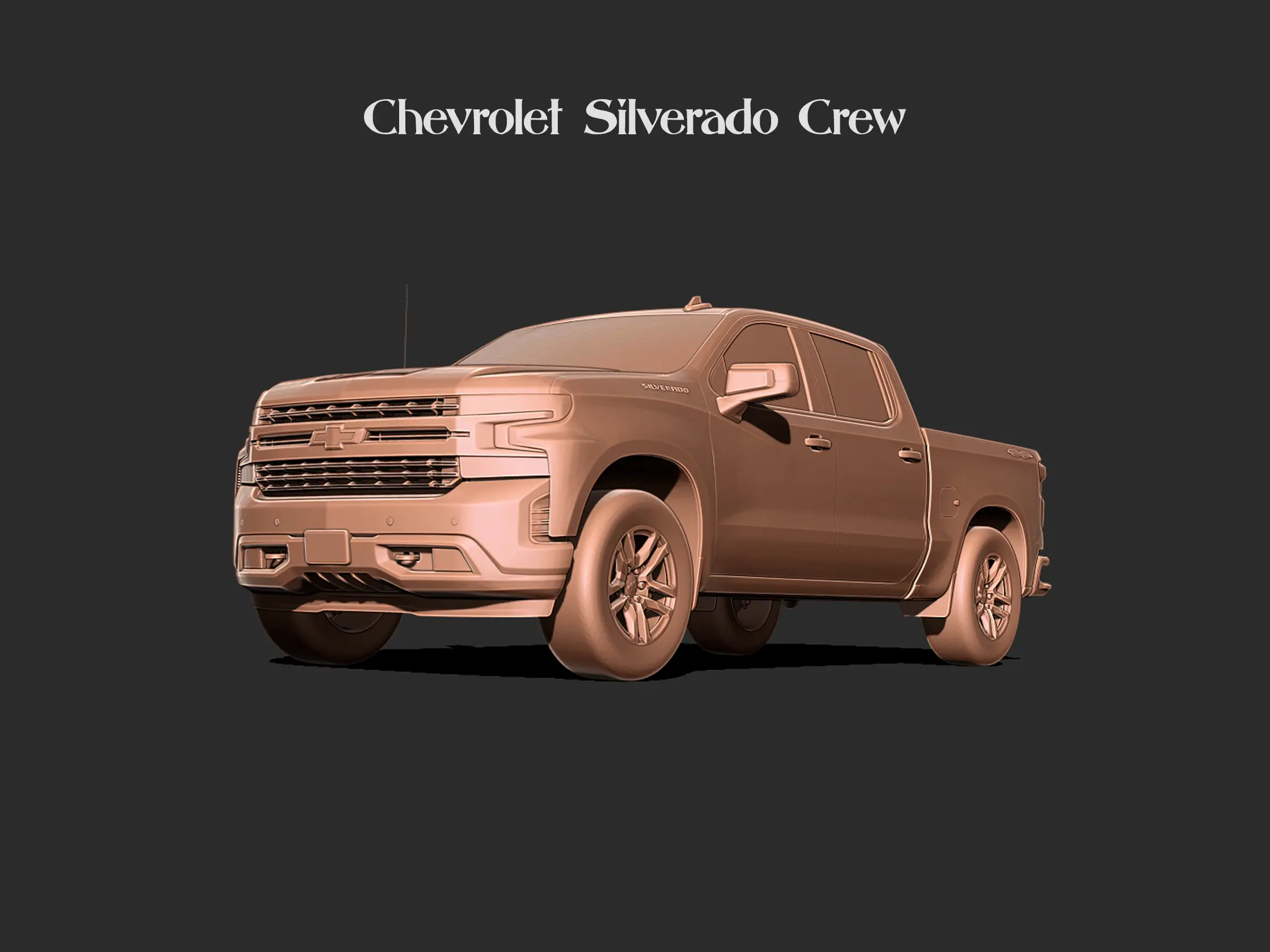 Toy Cars STL Download - Chevrolet Silverado Crew 3d print modelby Printhub