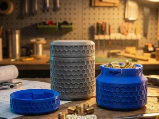 Twist Lock Container with Honeycomb Pattern