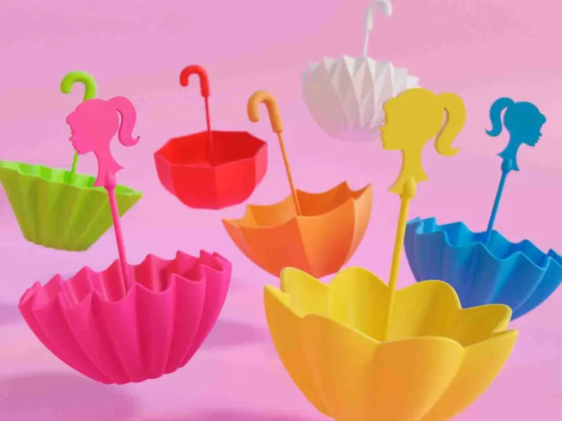 UMBRELLA DESIGN FLOWER POT / BARBIE JEWELRY BOX