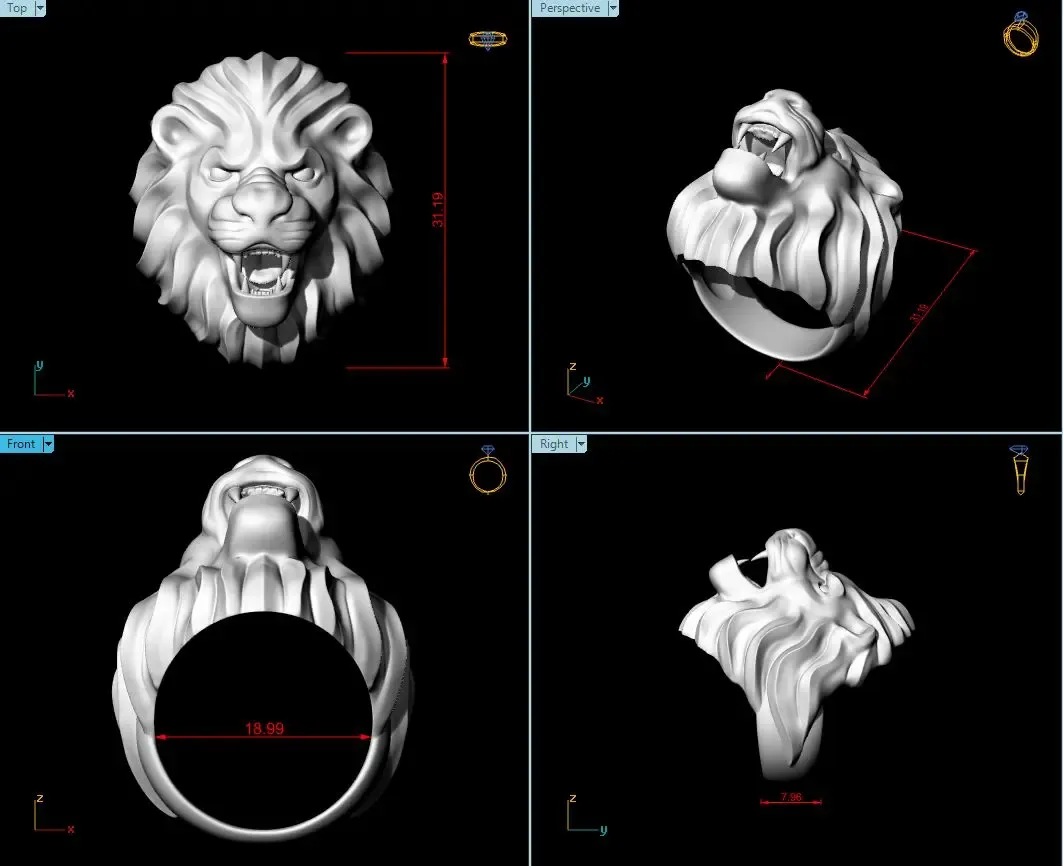 Lion ring man ring jewelry 14
