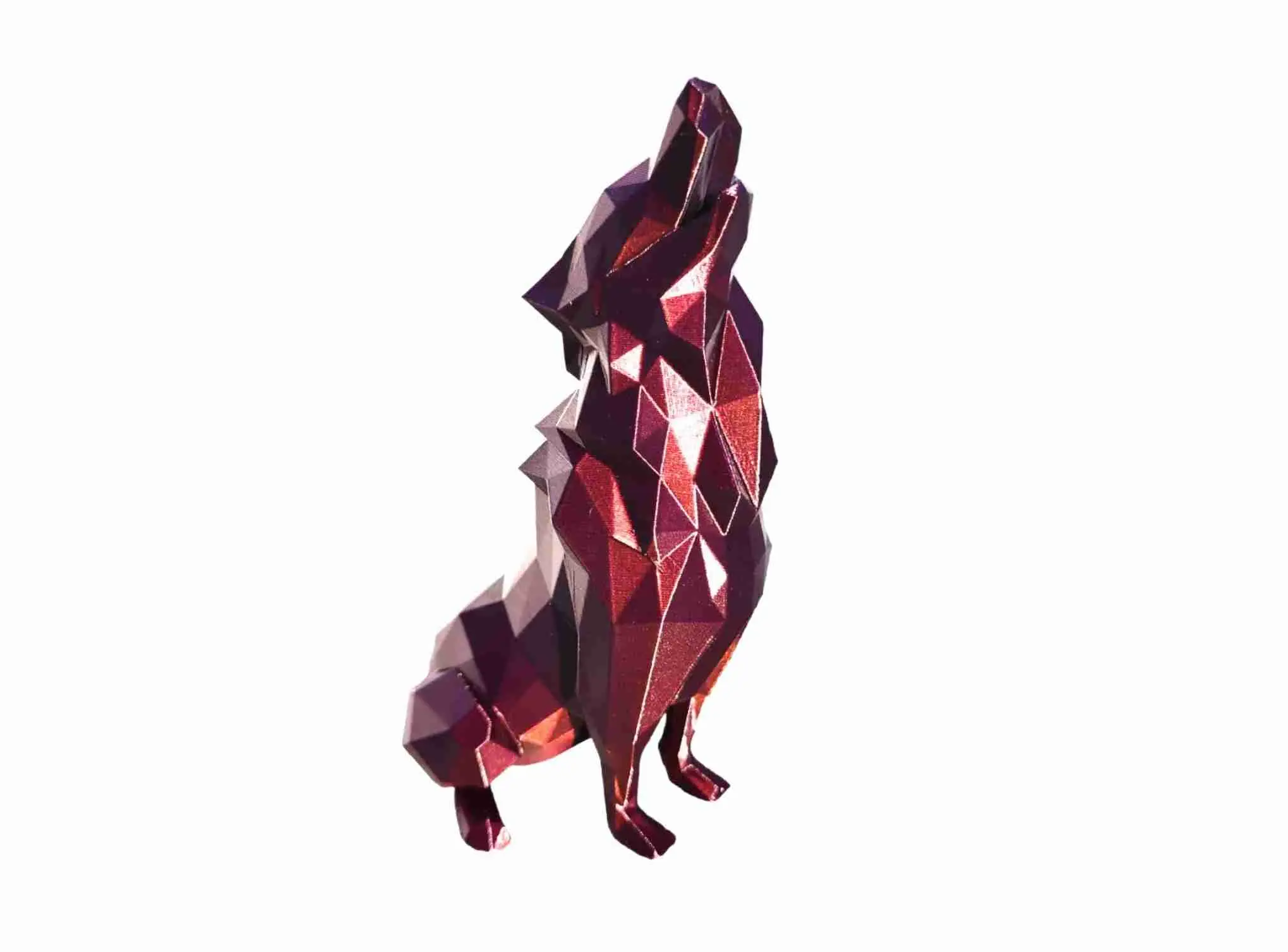 幾何狼 Low Poly Howling Wolf