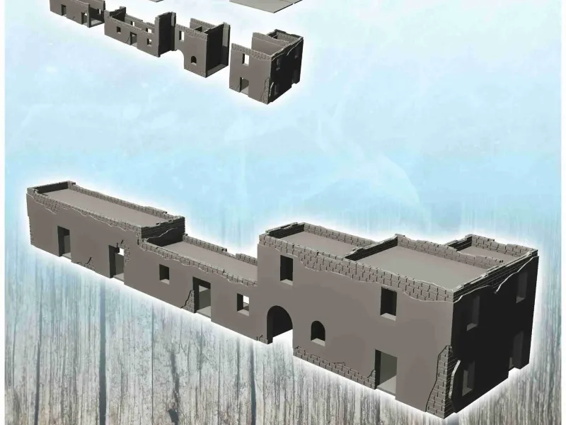 平屋根のアラモ砦の西洋風建物 (2) - mi