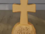 Easter Cross He is Risen STL 3D Print Model-1