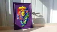 Лев в стиле Colorful Splash Pop Art