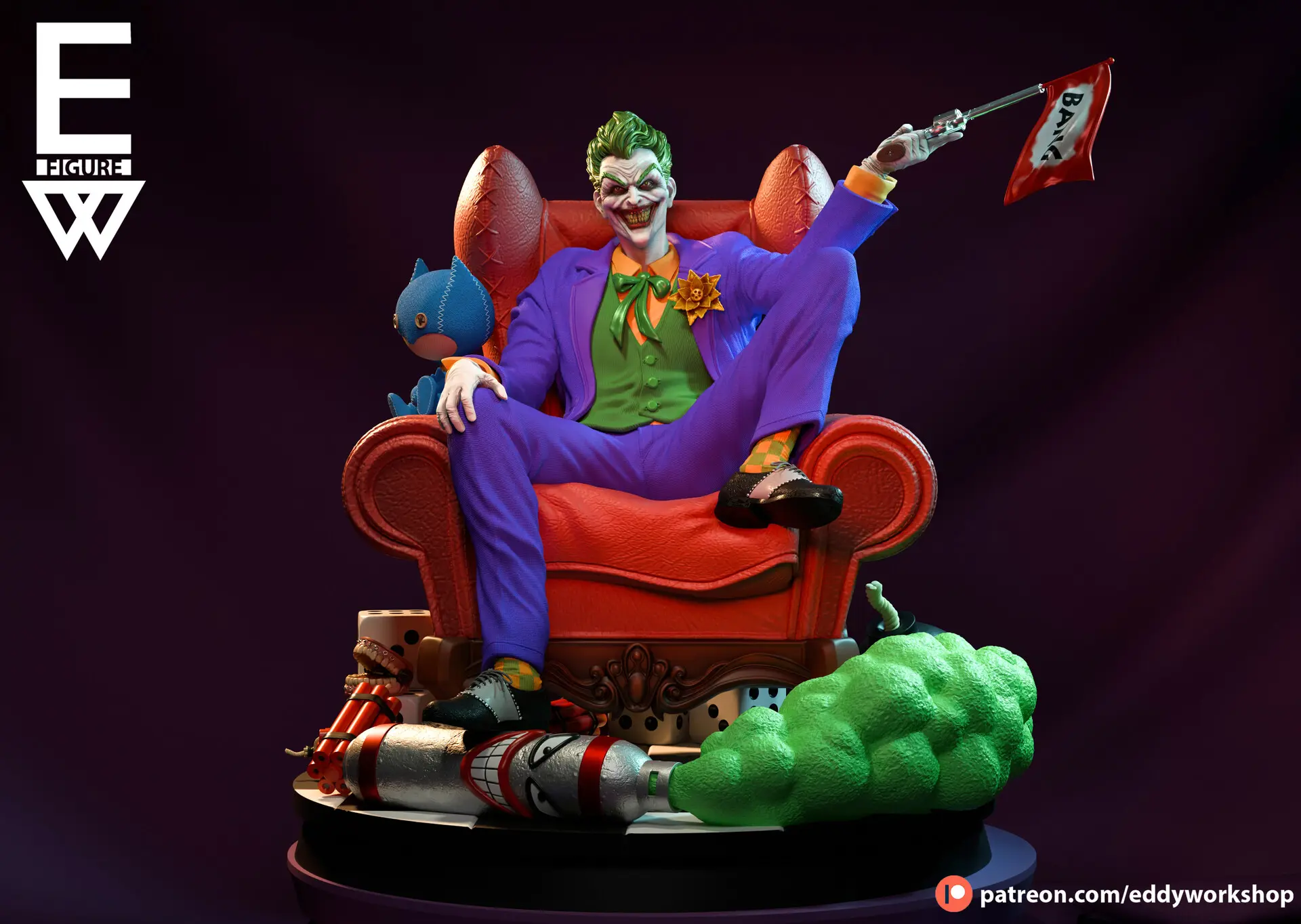 JOKER - 3D STL DRUCKFERTIG