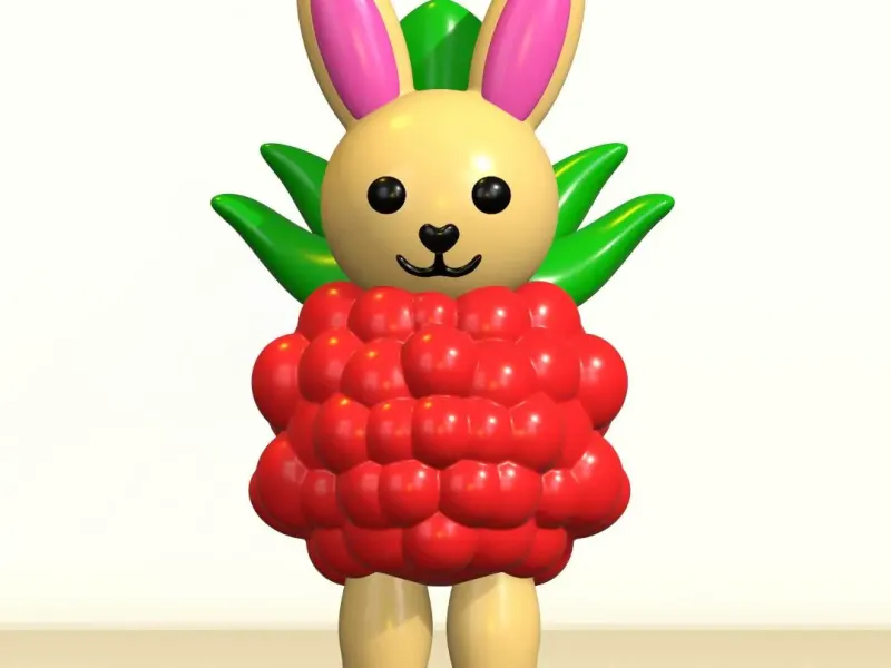 Raspberrini Rabbitini Brainrot STL, 3mf Multicolor 3D Model