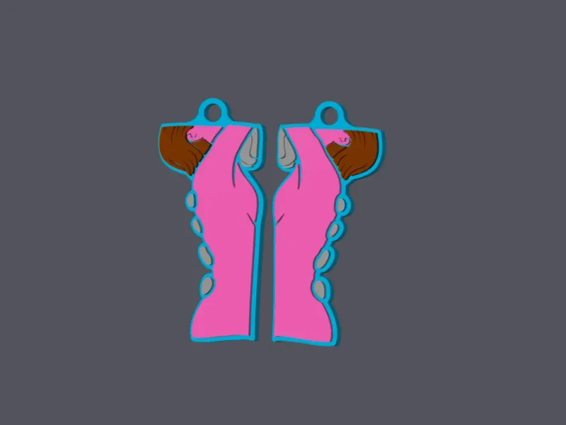 Woman Massage - Earring & Pendant v2