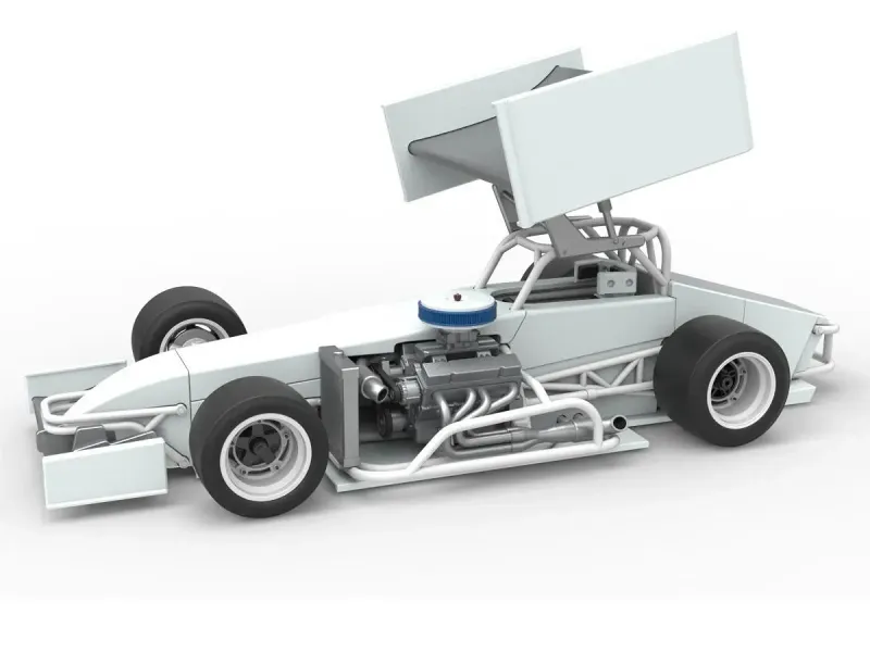 Supermodified front engine Winged race car V4 Scale 1:25