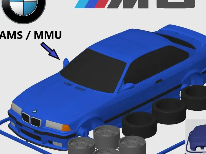 BMW M3 E36 Coupé Bausatzkarte (1:24 Maßstab)