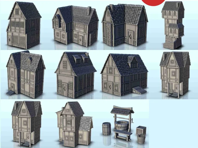 Pack arquitectura medieval nº 1 - miniaturas warhammer figu