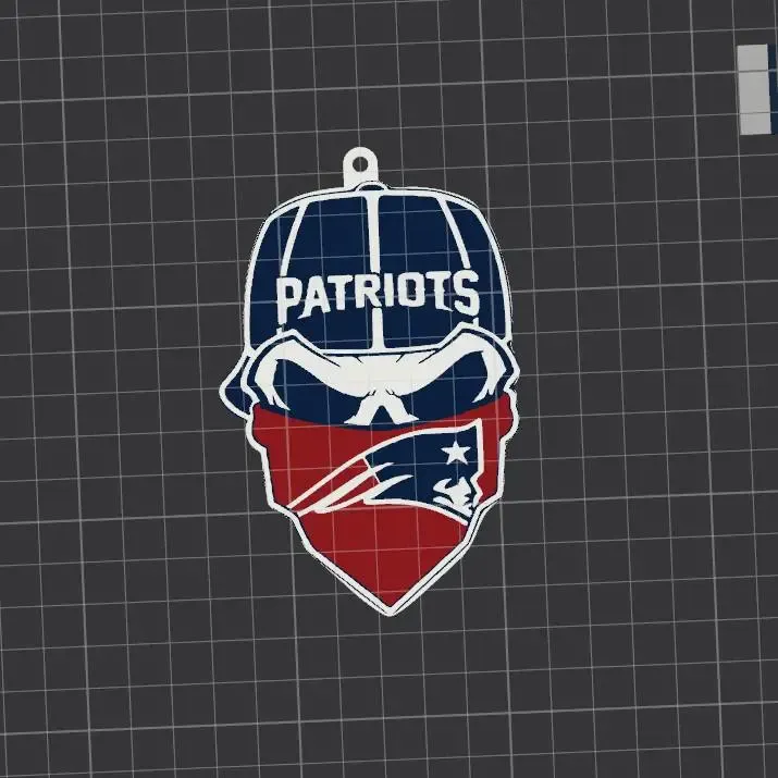 Pats Skull Keychain