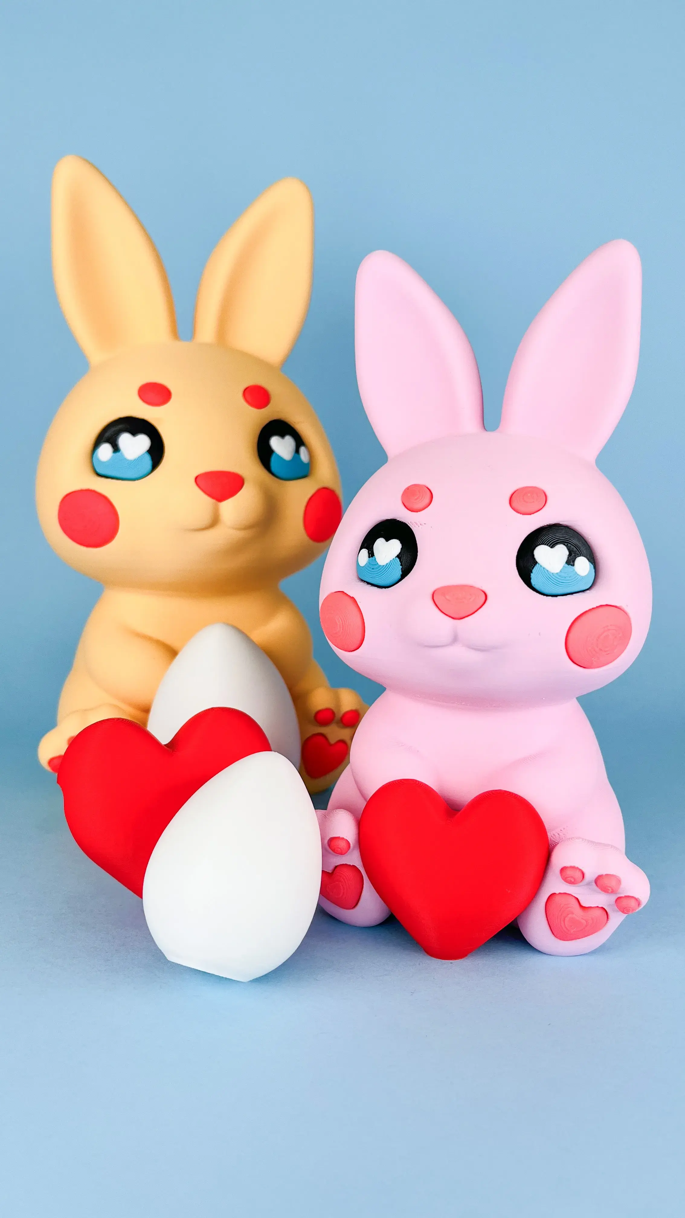 Easter Bunny with Eggs & Heart, Print-in-Parts & MultiColor!