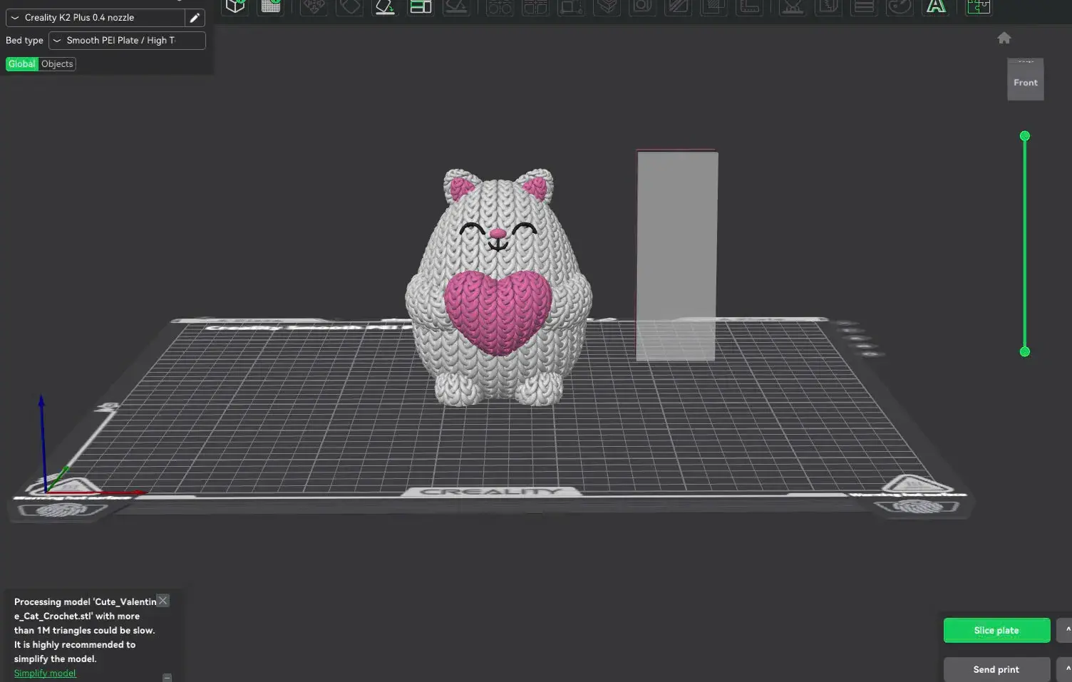 Valentine Cat Crochet - Knitted - Multicolor 3D Printing