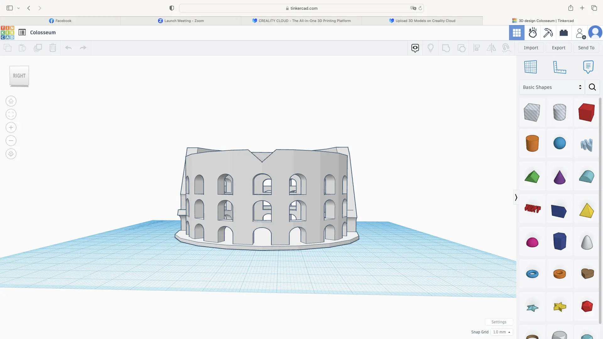 Kolosseum in Tinkercad erstellt