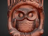 owl in tree planter decoration-5