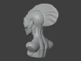 Alien Fish Bust 3D STL Printable 3D Model STL 3D print model-3