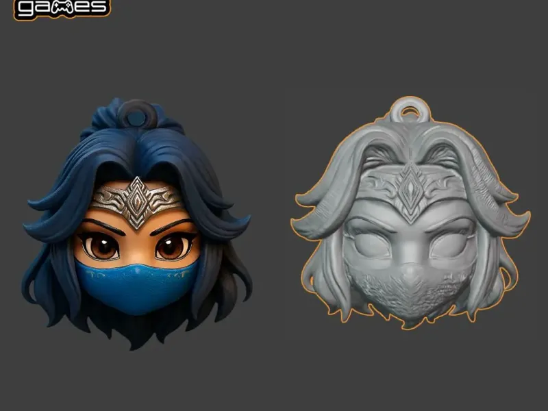 Kitana keychain chibi style