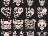 Demon Skull Tattoo Bundle | 16 Gothic Skull STL + SVG Design-2