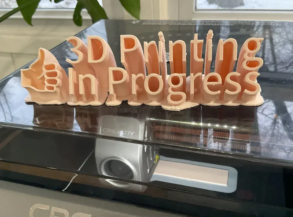 3d printing in progress sign