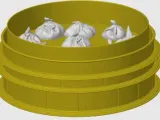 Dumpling dough with bamboo steamer and serving tray-3